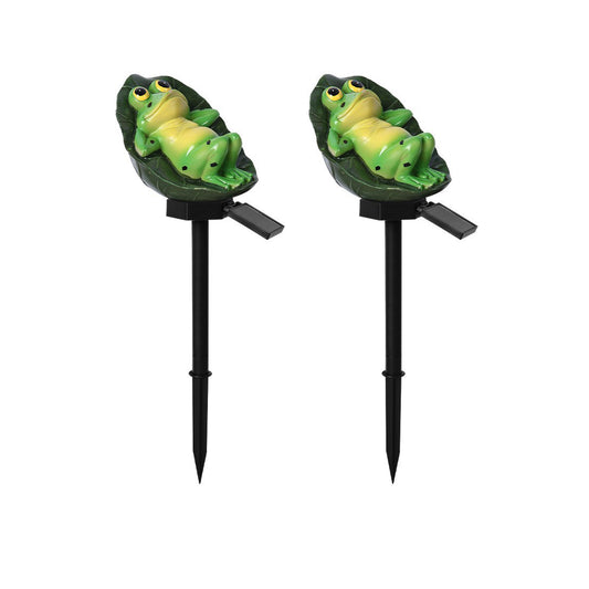 2-Pack Frog Statue Solar Powered Garden Lights