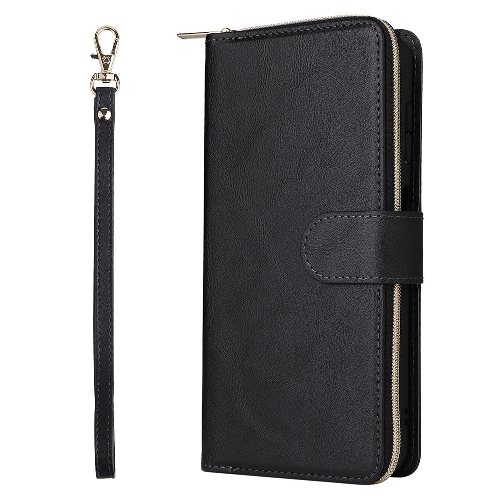 Wallet Leather Flip Cover for Samsung S26 Series with Card Slots Kickstand-Black
