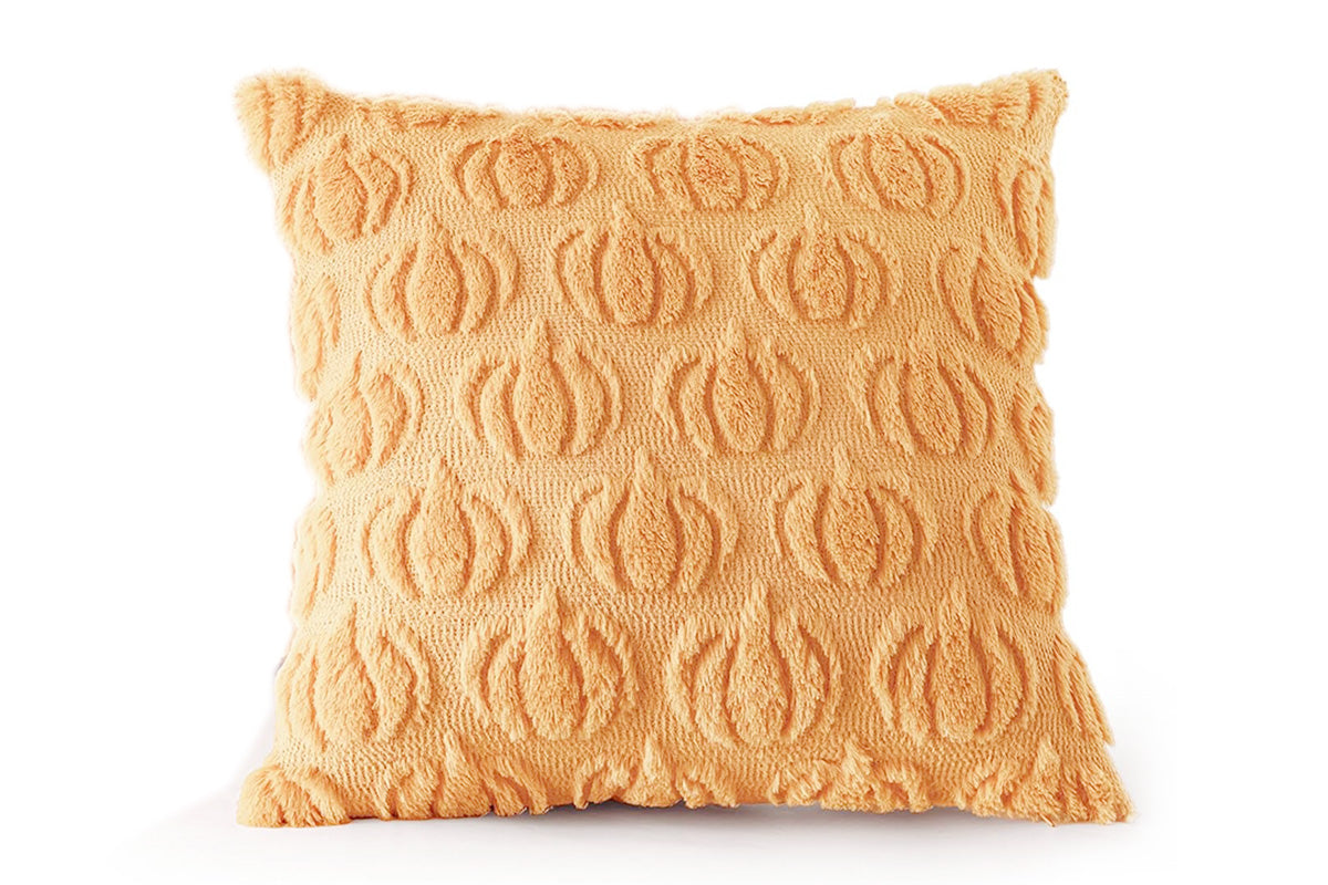 Fall Pillow Covers Halloween Pumpkins Faux Fur Pillowcase for Chair Sofa-Brown