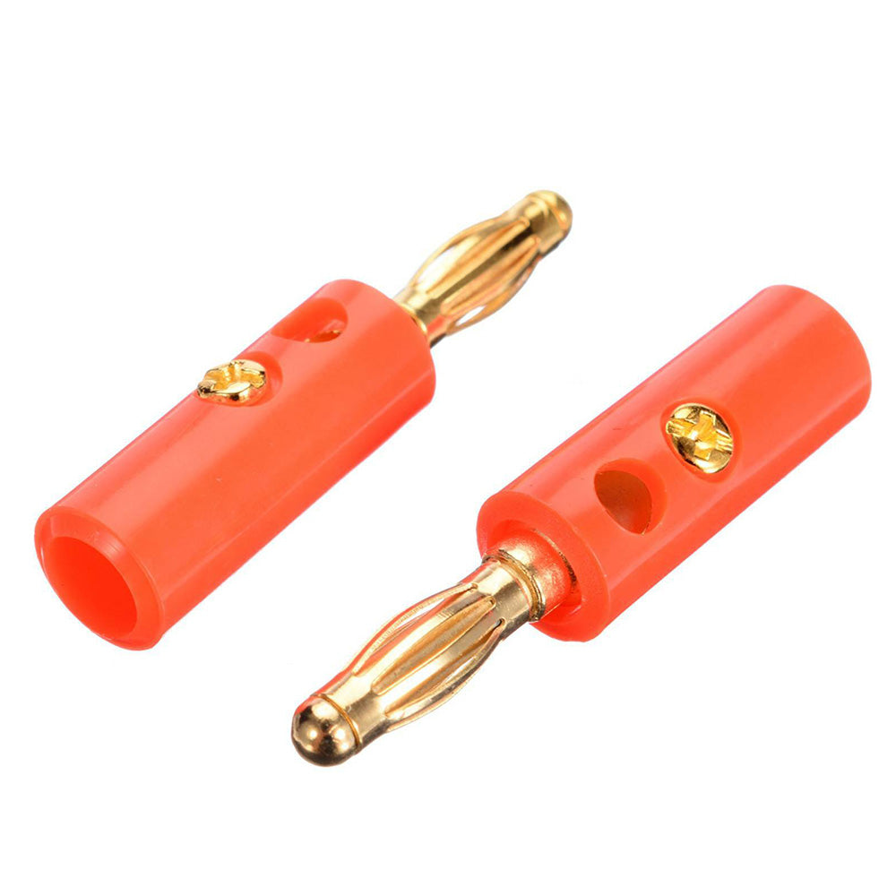 40 PCS Banana Plug Set 0.4cm Gold Plated Red and Black Speaker Connectors for Audio
