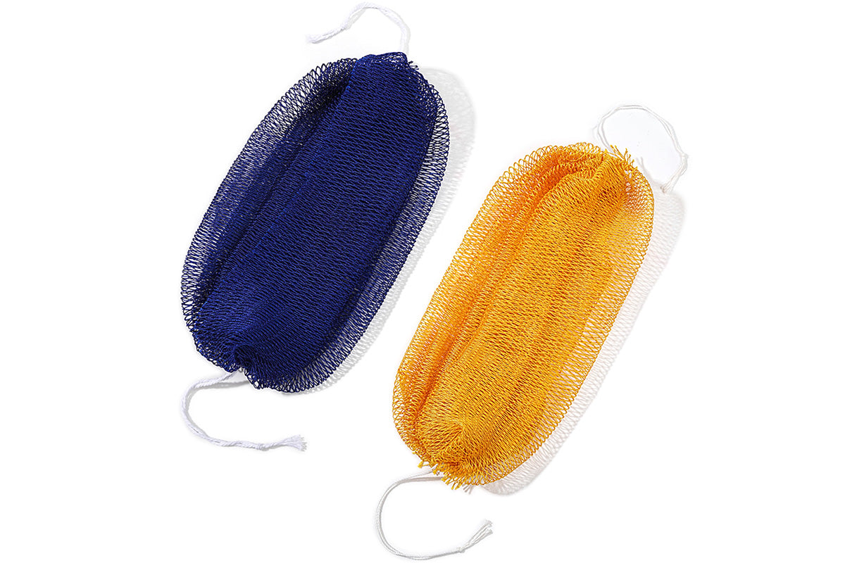 2PCS African Net Sponge Body Scrubber for Exfoliating and Bathing