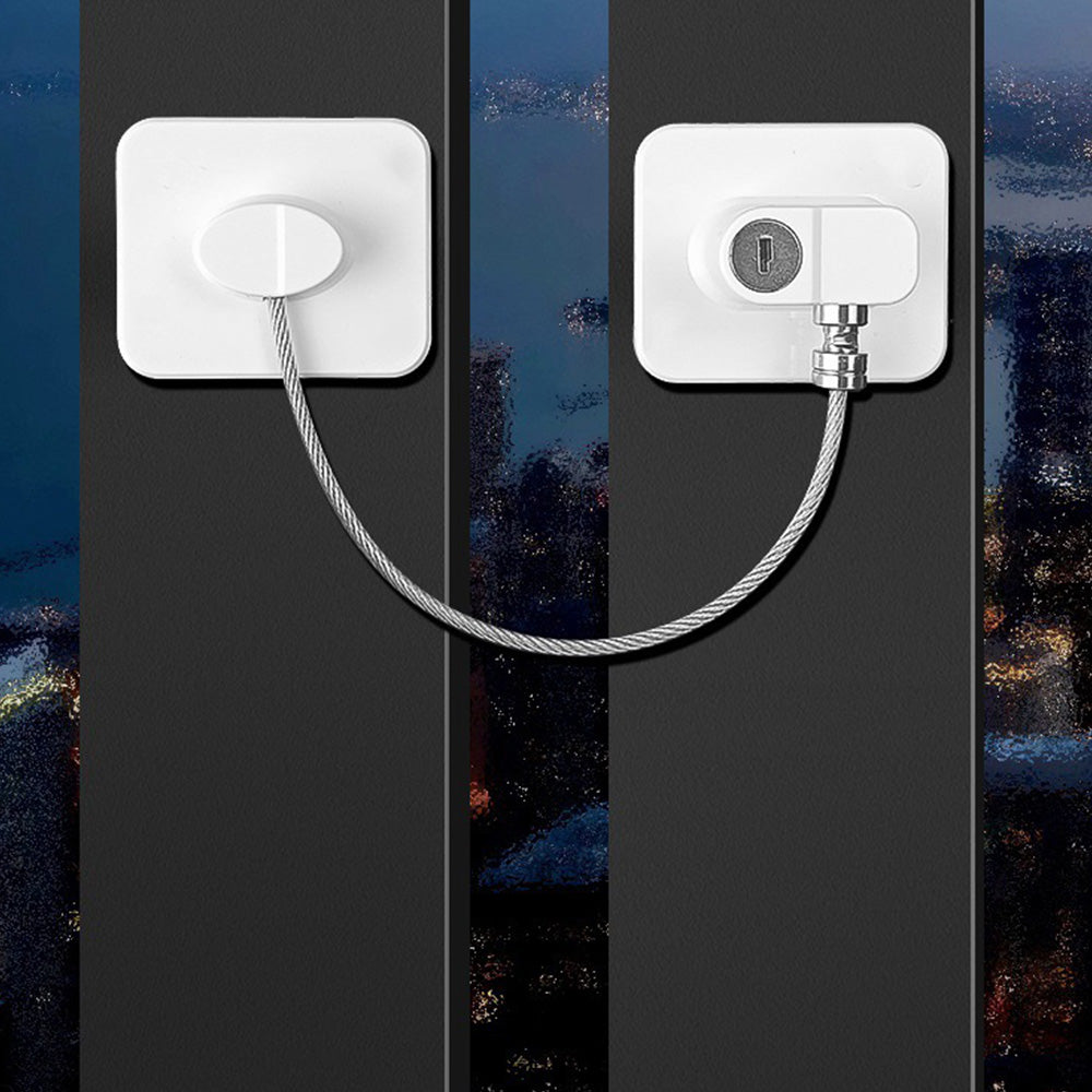 2 Pack Mini Little Ones Security Fridge Lock with Keys No-Drill for Drawer Window
