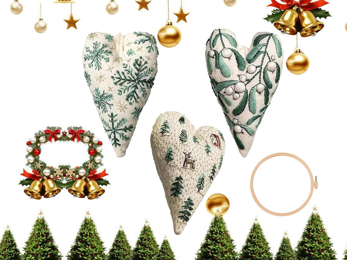 DIY Embroidery Christmas Ornament Kits Christmas Tree Hanging Ornament