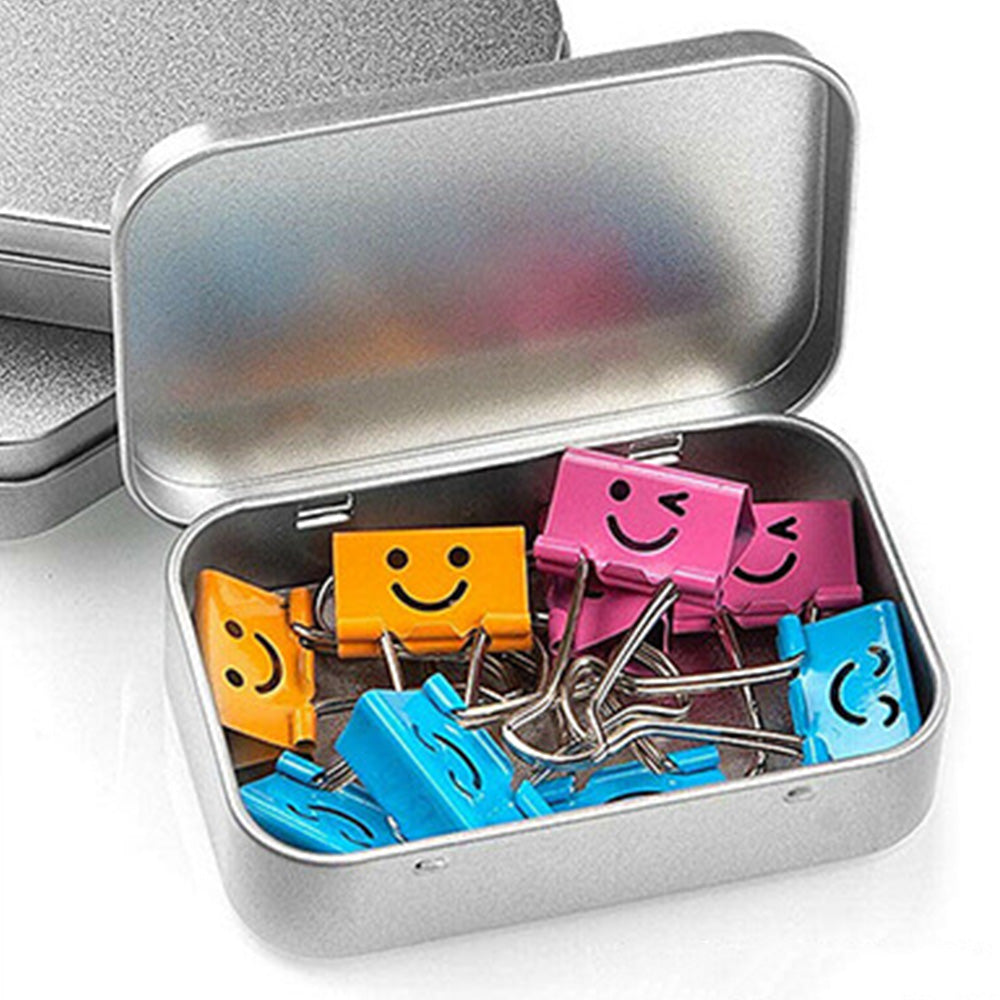 6 PCS Rectangular Small Tin Box with Hinged Lid Portable Storage Box for Candies Tea