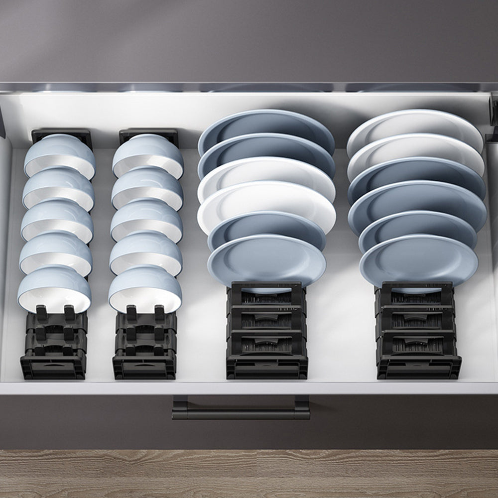 Aluminum Adjustable Cabinet Bowl Storage Shelf with Removable Card Slot