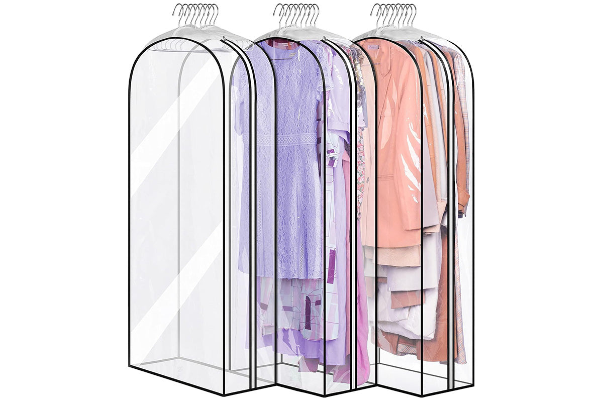 All Clear Garment Bags Hanging Clothes Waterproof for Suit Shirts Coats Dresses