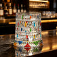 270ml Rotating Whiskey Glass Hand Painted Whiskey Tumbler for Home Bar