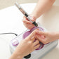 2 in 1 Cordless Electric Nail File Drill with Light Lamp 18 Bits 3 Speeds Mode for Women Men