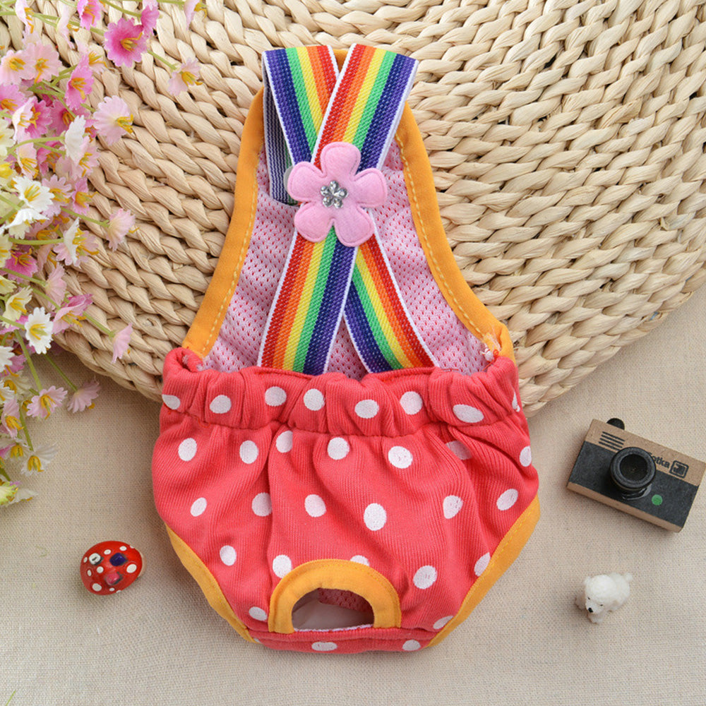 Cute Harness Female Dog Sanitary Pants Reusable Menstrual Diaper