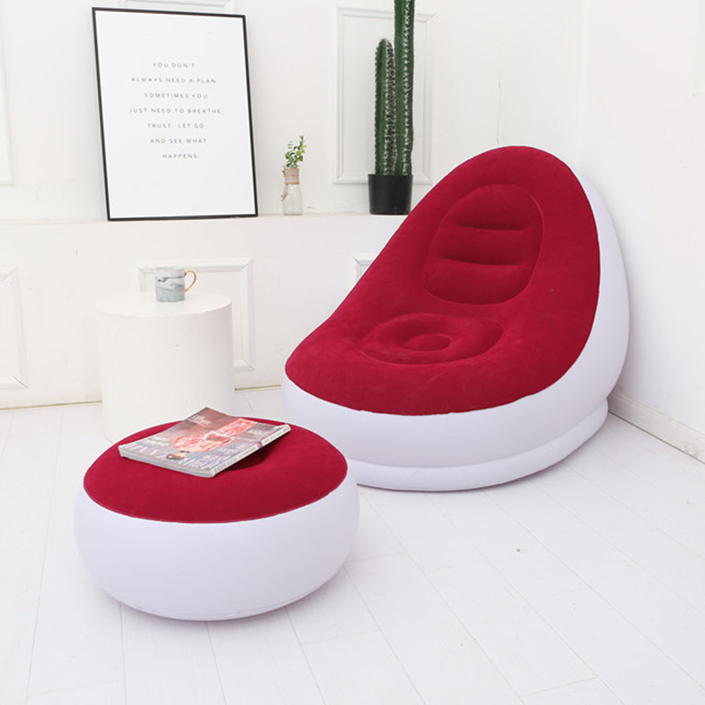 Inflatable Lounge Chair and Footrest Set