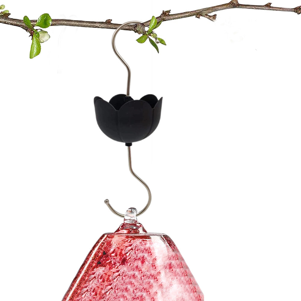 Flower Shape Ant Moat Hummingbird Feeder for Outdoor Yard Hanging Feeder