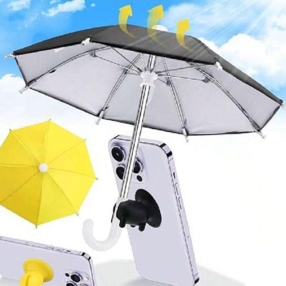 2Pcs Mini Adjustable Sun Shade Phone Umbrella with Suction Cup Stand