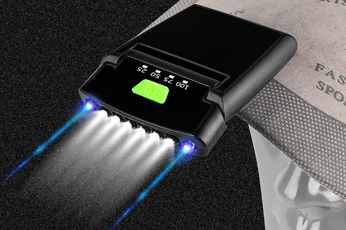 Motion Sensor Cap Light USB Rechargeable LED Clip-On Hat Lamp Headlamp with 4 Brightness Levels