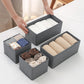 3Pcs Foldable Drawer Organizer Sock Underwear Storage Box with Zipper