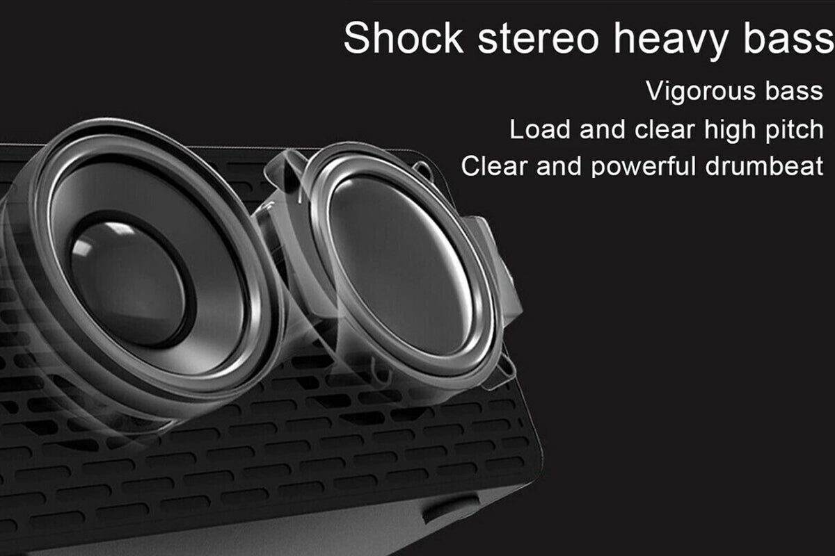 Wireless Charging Bluetooth Speaker with LED Digital Alarm Clock and FM Radio