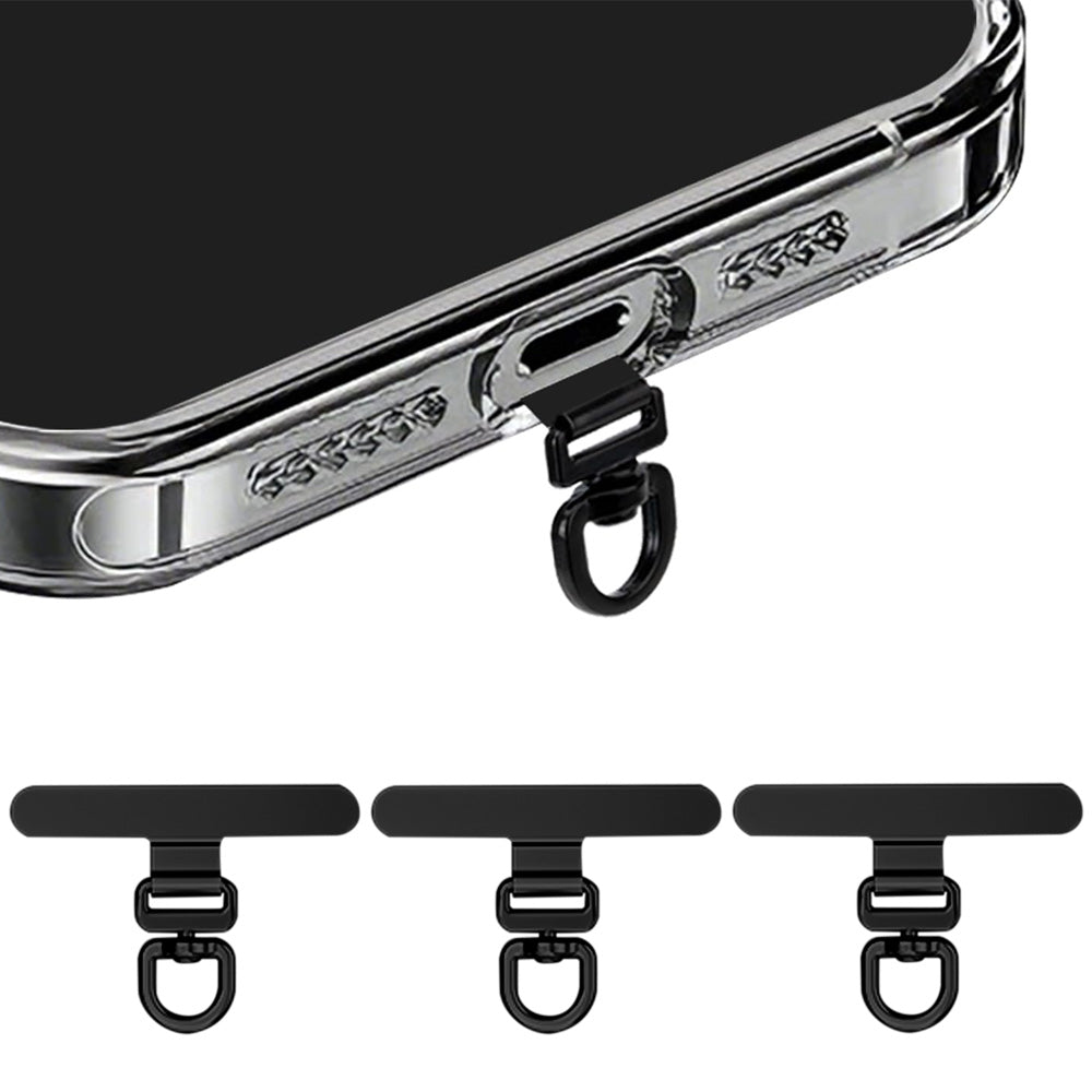 3 PCS Rotating Phone Tether Tab Stainless Steel Phone Strap Holder for most Phone Cases