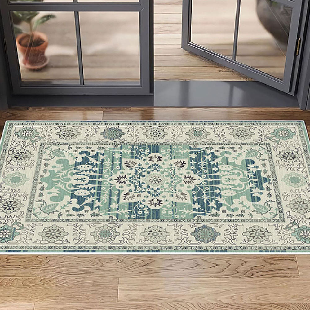 Vintage Design Runner Area Rug Doormat Allover Boho Machine Washable Mat