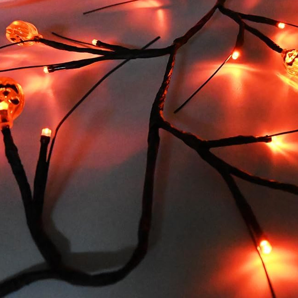 Halloween Willow Vine Twig Decoration Lights-Pumpkin Branch Light