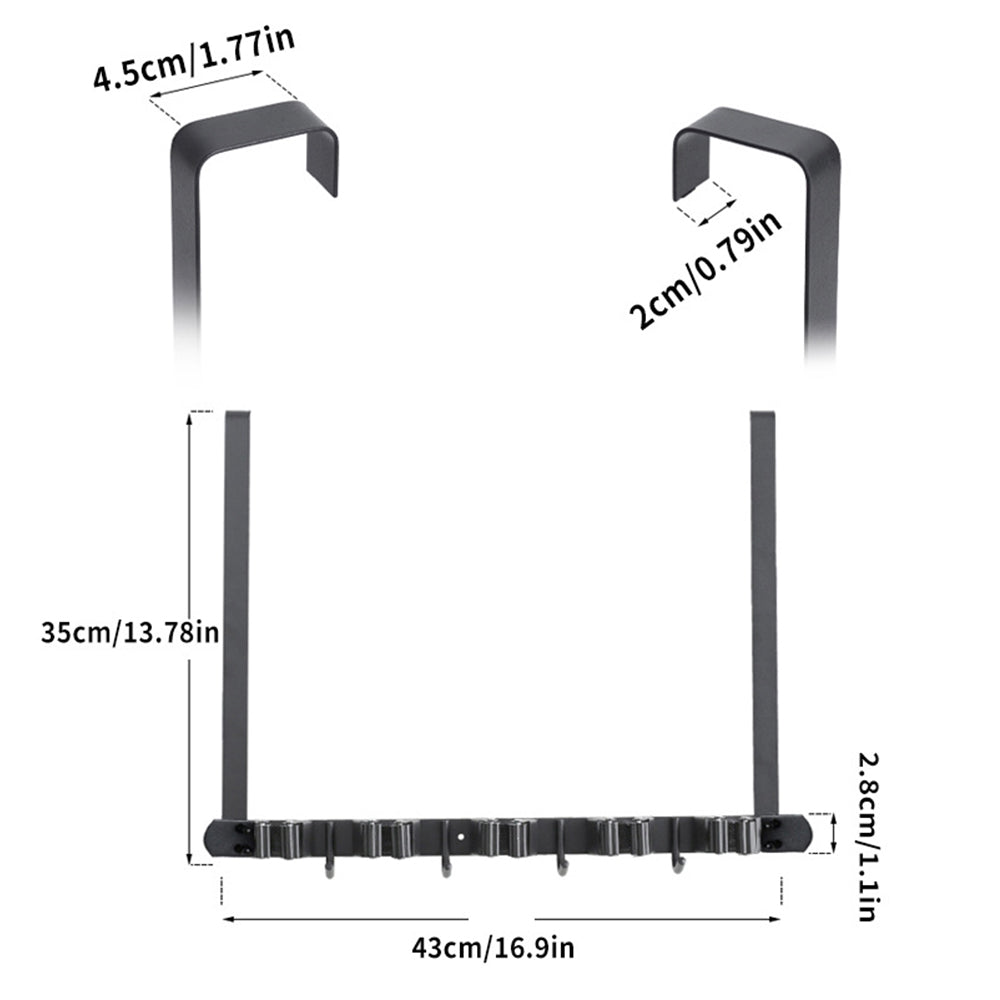 2Pcs Mop Broom Hanging Holder Over The Door
