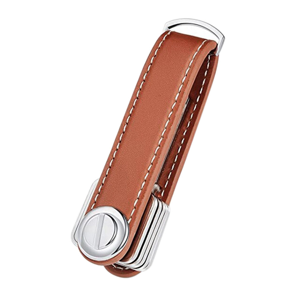 Leather Smart Key Holder Folding Key Organizer Clip Compact Keychain