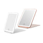 2Pcs Rechargeable Makeup Mirror Portable Vanity Mirror with 3 Light Colors-Black and Pink