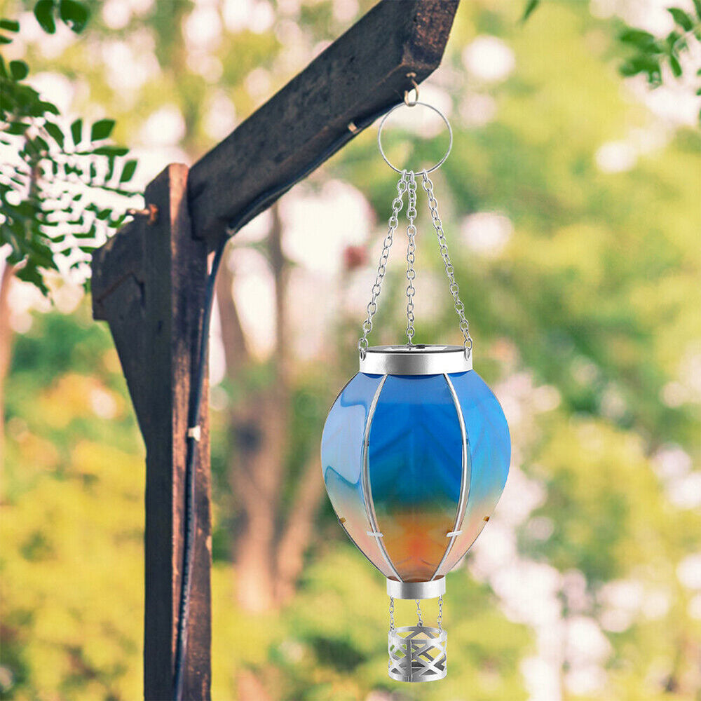 Hot Air Balloon Solar Hanging Light with Flickering Flame Light