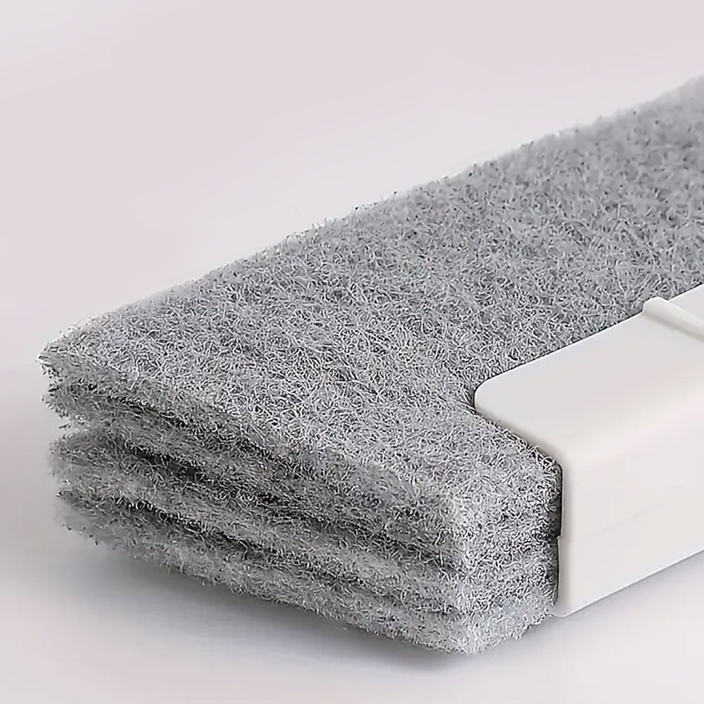 Handheld Window Groove Door Rail Crevice Cleaning Brush with Replacement Cloth