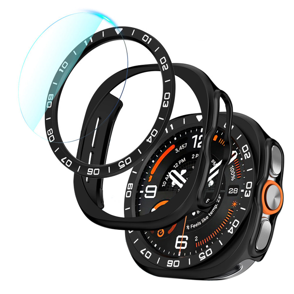 3 in 1 Screen Protector for Samsung Galaxy Watch Ultra 2 47mm with Protector and Bezel Ring
