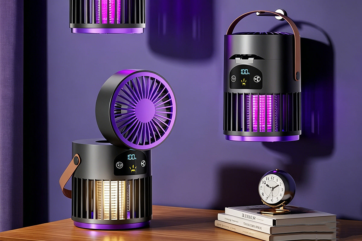 2-in-1 Fan Mosquito Killer Lamp Purple Light Trap Electric Zapper