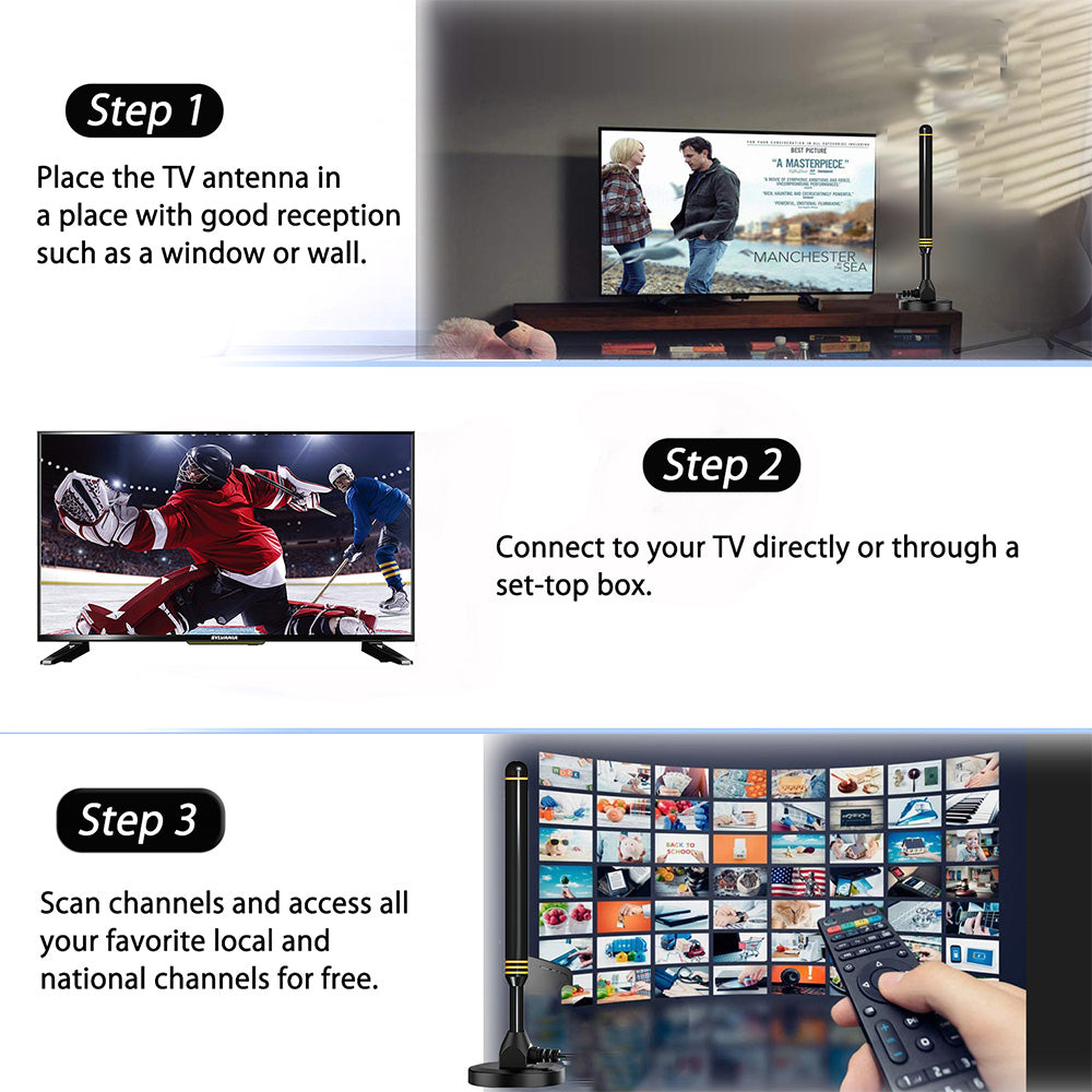 Digital TV Antenna Long Range HD TV Antenna HDTV Amplifier Signal Booster