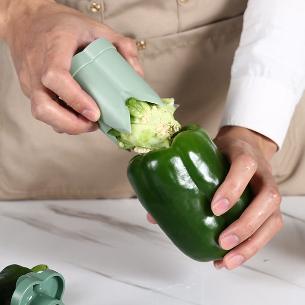 2 in 1 Pepper Corer Remover Fruit Cucumber Corer Separator Tool Tomato Seed Remover