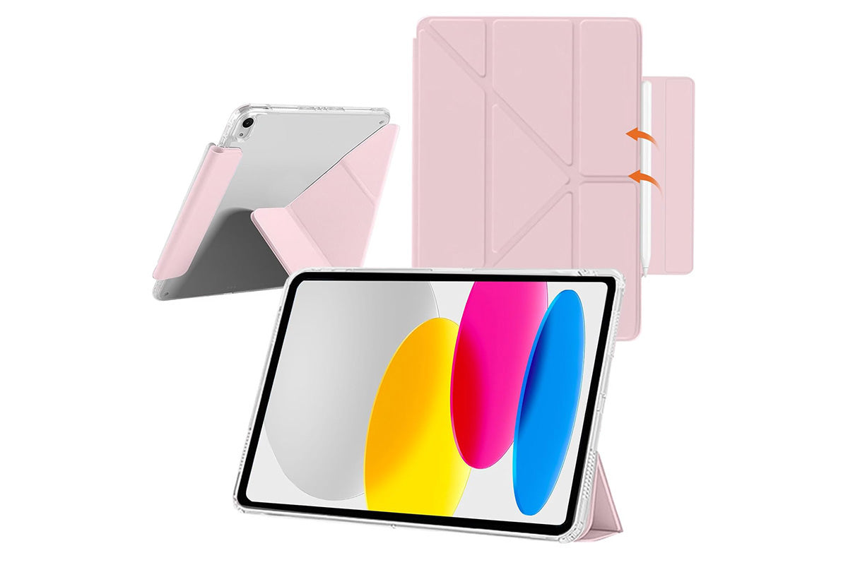Anti-Bending PC Tablet Case with Multi-Angle Stand Pencil Holder for iPad