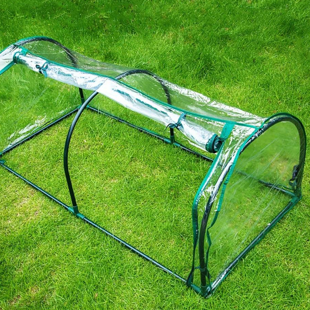 Clear Greenhouse Flower Garden Shed with Zipper Doors-Arch Shape