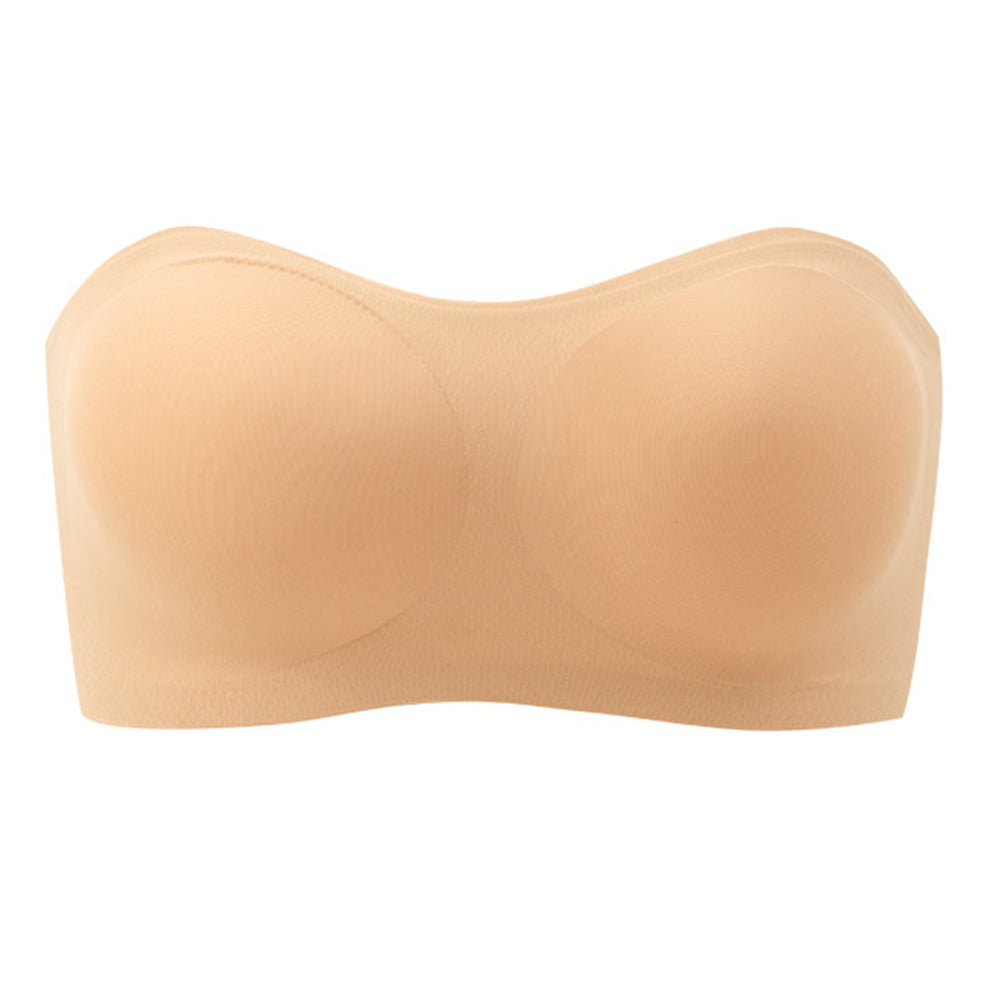 2-Pack Women's Strapless Back Cross Bra Wireless Bandeau Bra with Adjustable Buckle for Off?Shoulder Outfits