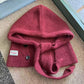 Hooded Knit Scarf Cape Knitted Balaclava Neck Warmer with Buttons Knitted Neck Warmer Wrap