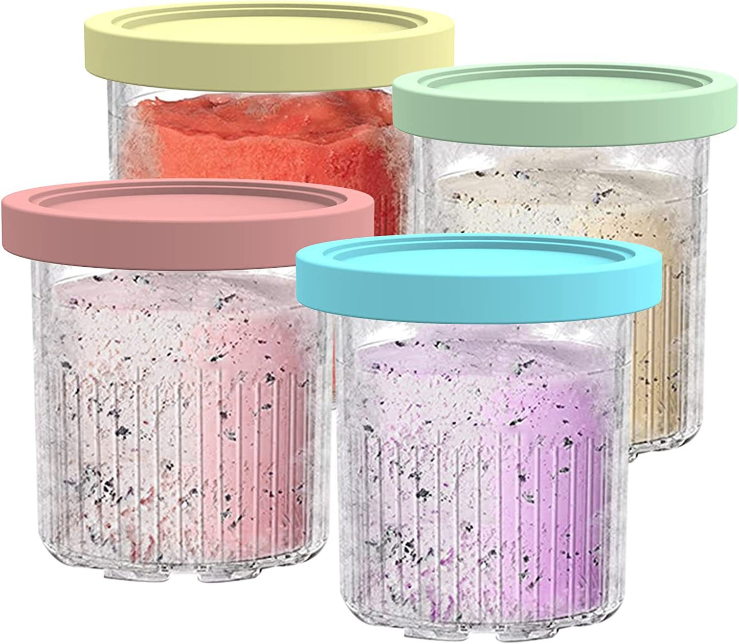 Ice Cream Pints Containers And Lids, Compatible With Ninja NC500, NC501 Series