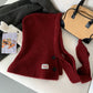 Hooded Knit Scarf Cape Knitted Balaclava Neck Warmer with Buttons Knitted Neck Warmer Wrap