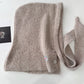 Hooded Knit Scarf Cape Knitted Balaclava Neck Warmer with Buttons Knitted Neck Warmer Wrap