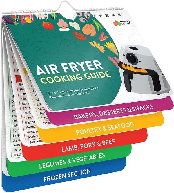 3Pcs Air Fryer Cooking Instapot Cheat Sheet Adsorbable Iron Cooking Times Guide Booklet
