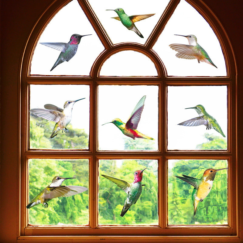 9 Hummingbird Wall Stickers Anti-Collision Window Clings Decals