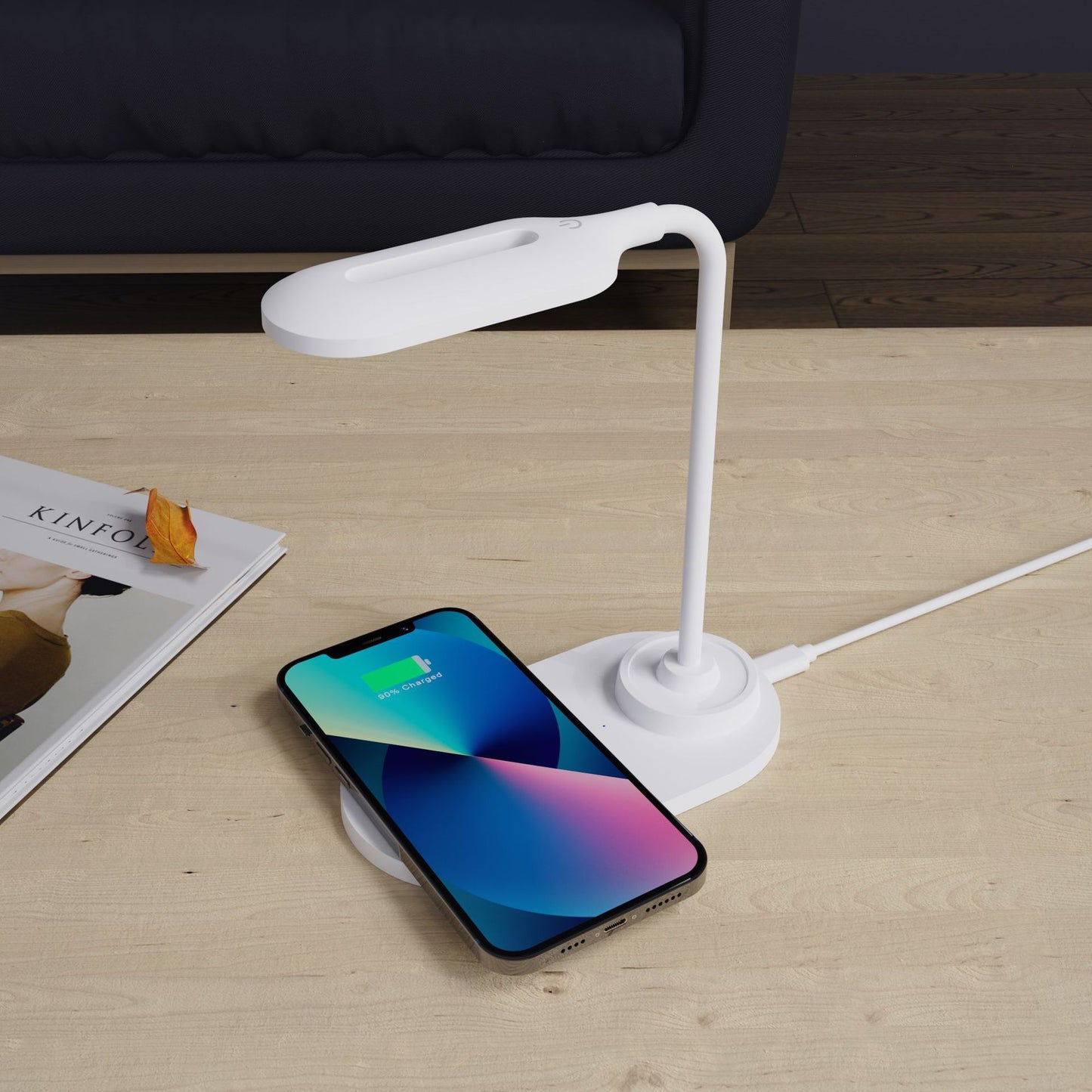 Multi-functional Adjustable LED Desk Lamp with Wireless Charger Touch Control 3 Brightness for Office
