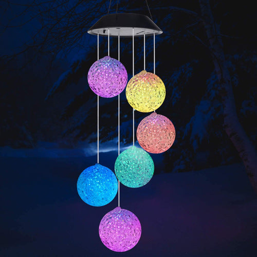 LED Solar Wind Chime Lights Color Changing Outdoor Yard Garden Decor Gift-Ball