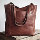 Vintage PU Leather Tote Bag Casual Shoulder Handbag