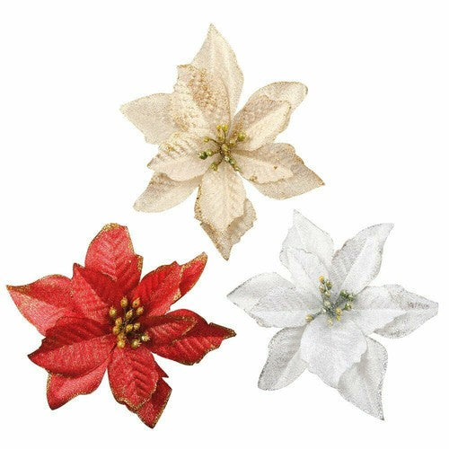 60Pcs Hollow Flowers Glitter Christmas Party Decoration