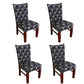 4Pcs Printed Stretchable Chair Cover