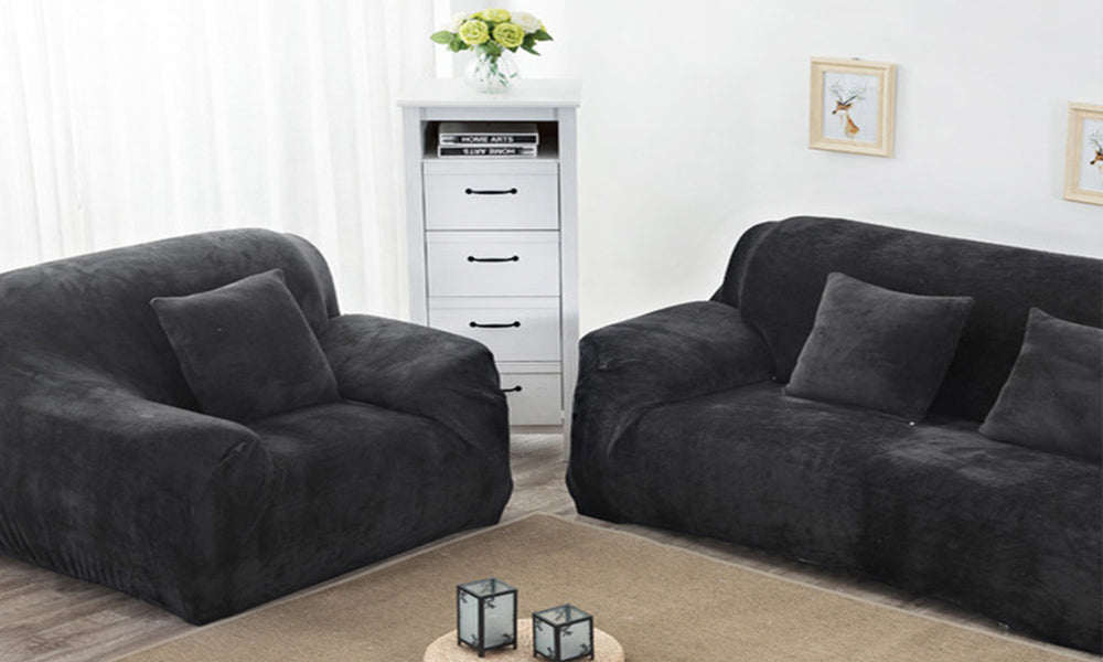 Double Seat Fleeced Spandex Couch Cover
