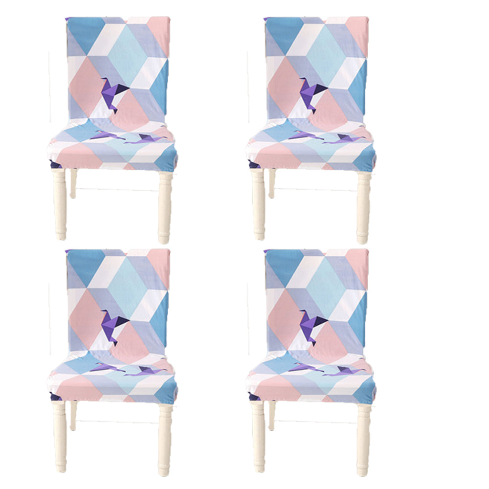 4Pcs Printed Stretchable Chair Cover