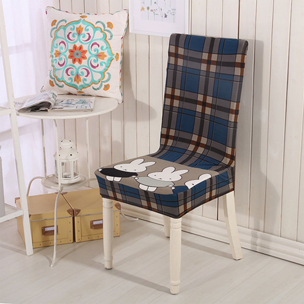 4Pcs Printed Stretchable Chair Cover