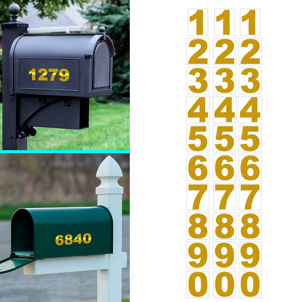 60pcs Reflective Mailbox Numbers Waterproof Adhesive Sticker