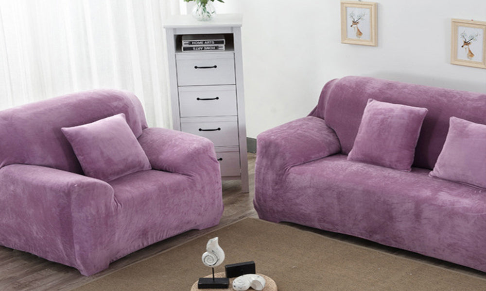 Double Seat Fleeced Spandex Couch Cover